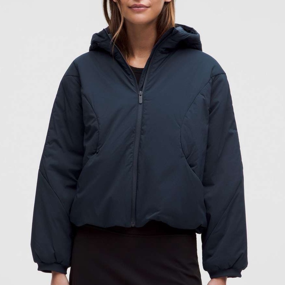 💙 Lululemon Navy Blue Hooded Zip Up Coat Water-Resistant Insulated Hooded Jacket